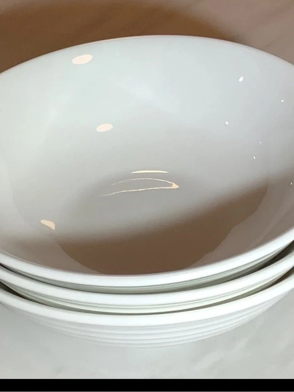 Lot of 3 Williams Sonoma Life + Style Horizon White Ribbed Cereal Bowls NEW